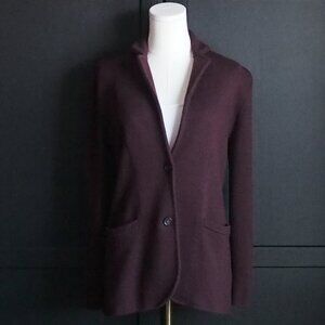 J. Crew | 100% Pure Merino Wool Button-Up Sweater/Jacket in Burgundy